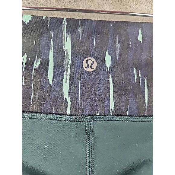 Lululemon Womens Green Elastic Waist High Rise Compression Legging Pants Size 8 - Picture 5 of 8